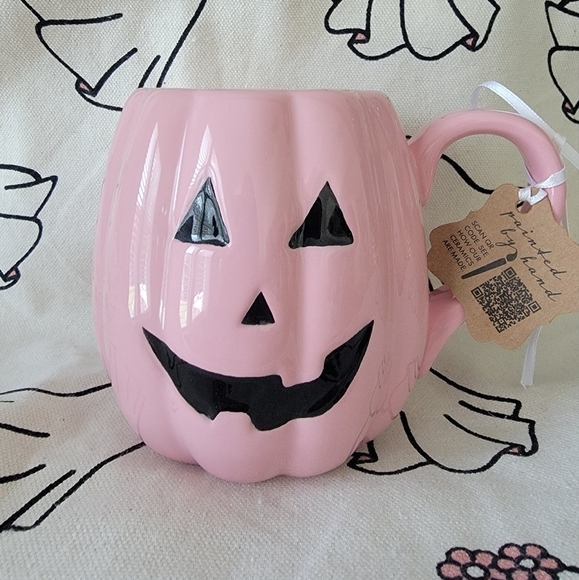 🎃 NWT Lang Pink Pumpkin Halloween Coffee Mug 🎃 - Picture 3 of 4